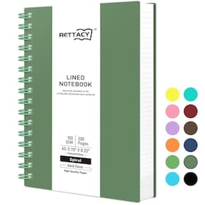 Caderno RETTACY College Rule 300 páginas 5,7 x 8,22 cm cinza escuro