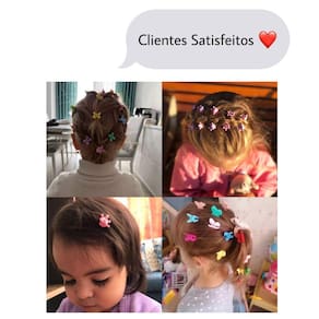 Presilha Metalizadas Simples Cabelo Acessório Infantil S6693