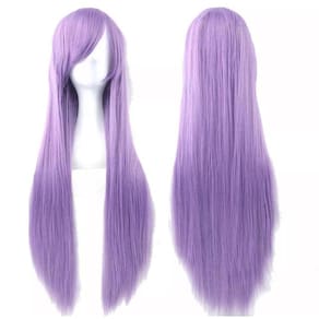 Peruca Feminina Cabelo Comprido Liso 80Cm Fibra Roxa Cosplay