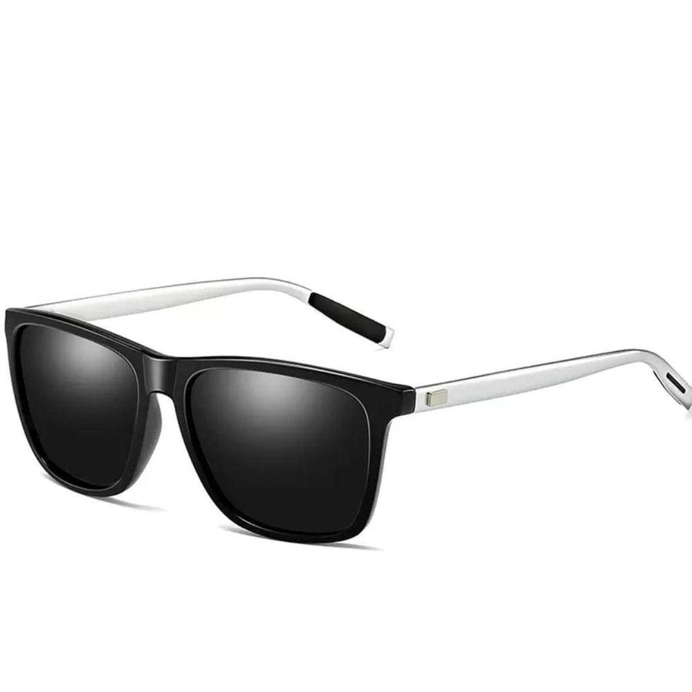 Óculos Sol Polarizado Uv Preto Lente Cores - Cinza