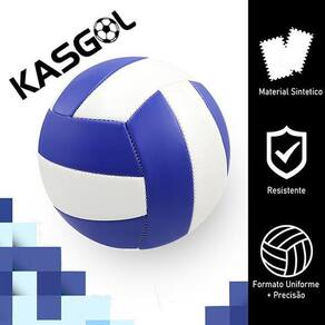 Bola De Vôlei Tamanho Padrão Kasgol Azul E Branco