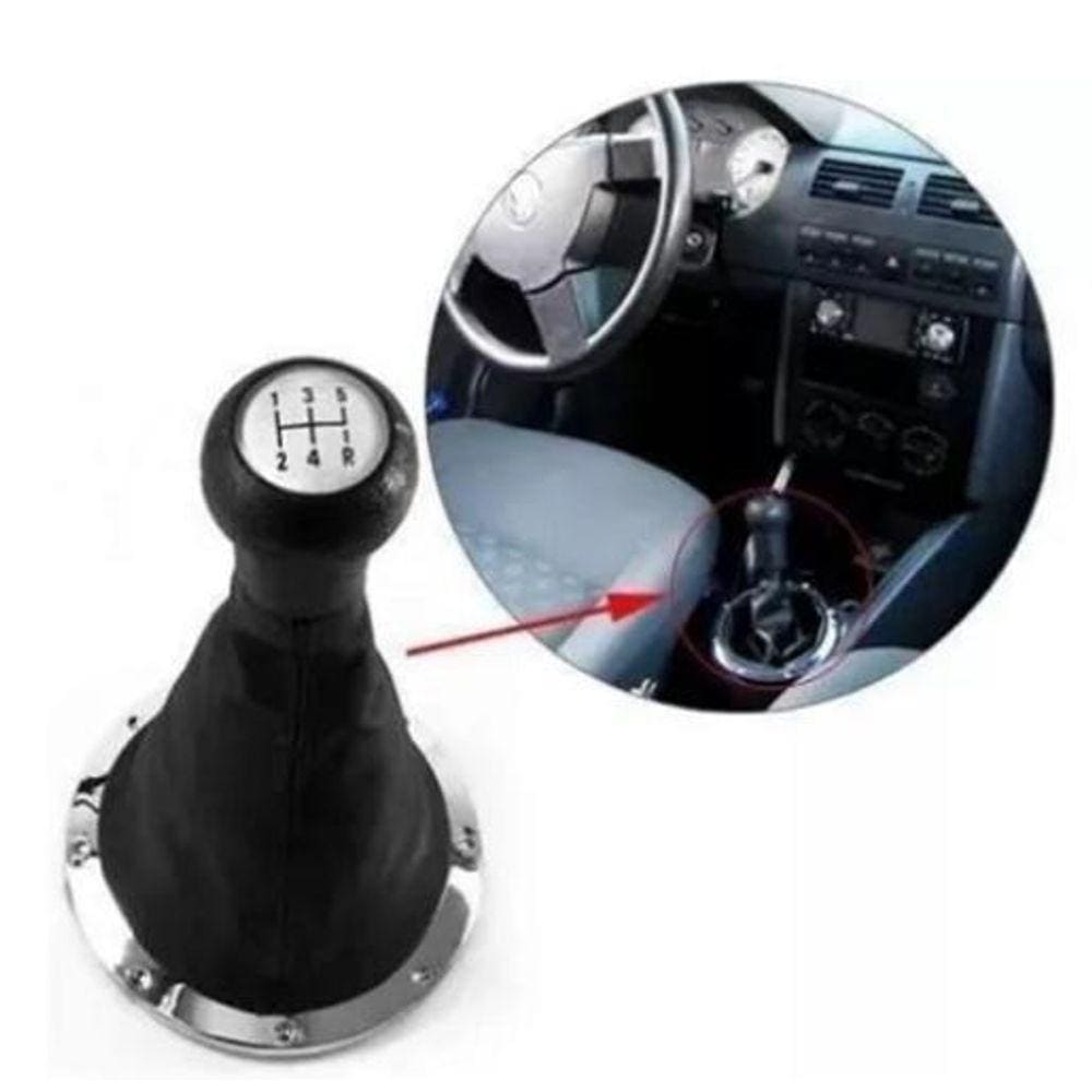 Bola Câmbio Manopla Coifa Aro Cromado Saveiro G3 2001 A 2004