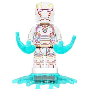 Boneco Bloco De Montar Iron Man Branco Mk50 Homem De Ferro