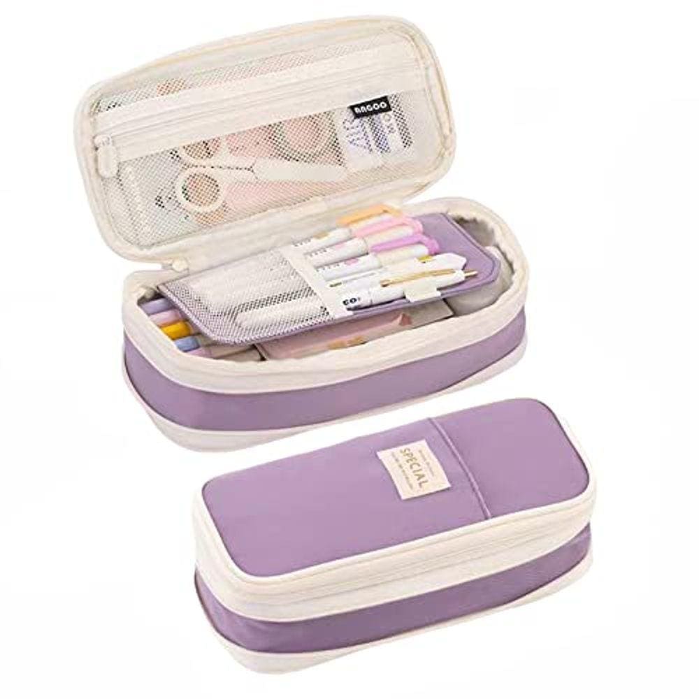 Estojo de lápis JECCYE de grande capacidade roxo para meninas adolescentes e meninos