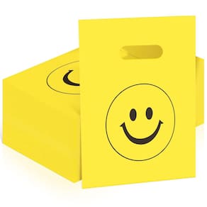 Sacos de presente Geyee Smile Face 300 de plástico amarelo 15x20cm