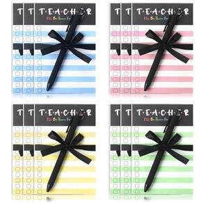 Conjunto de blocos de notas Zhanmai Teacher com caneta, 12 conjuntos de presente de Natal