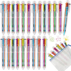 Caneta esferográfica xlehoely 6 em 1 multicolorida de 0,5 mm, pacote com 24 unidades com bolsa