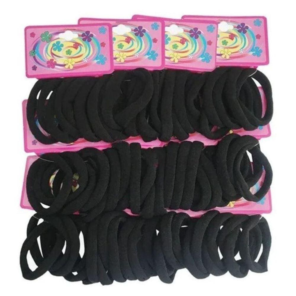 Kit Com 72 Elástico De Meia Para Cabelo