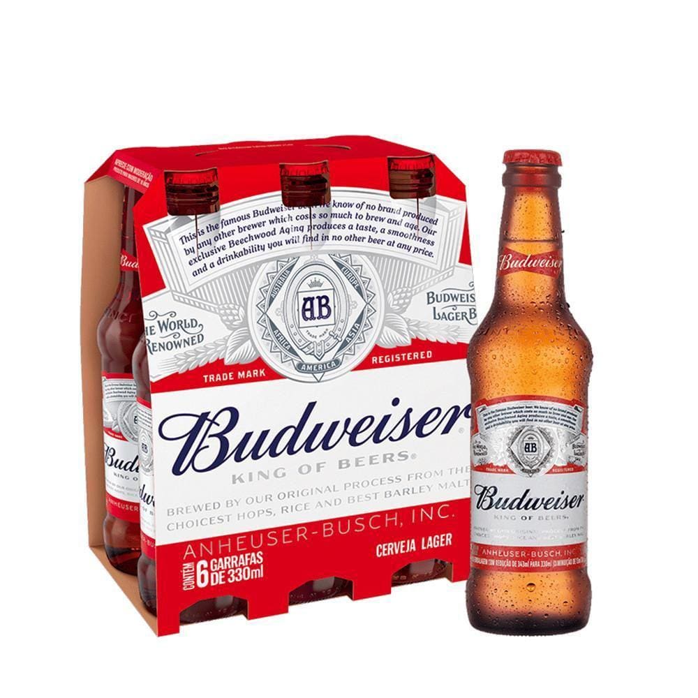 Cerveja Budweiser Long Neck 6 Unidades Origem Americana