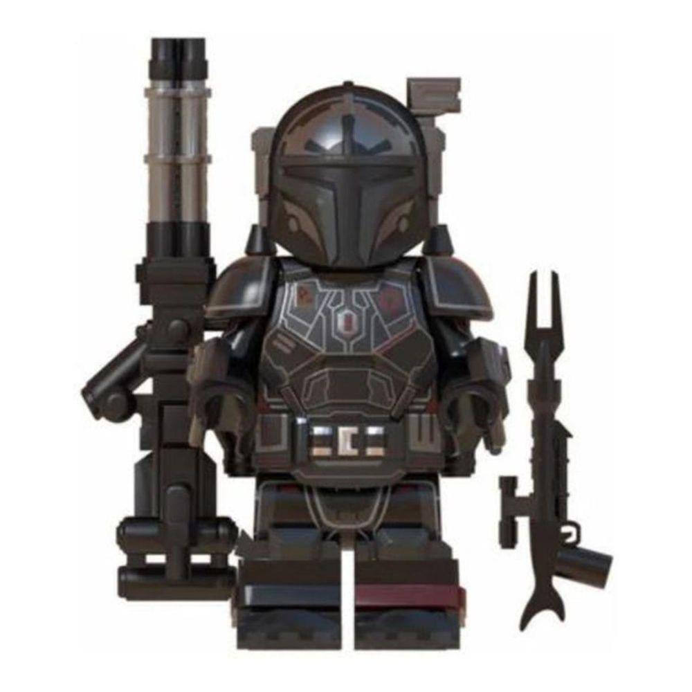 Black Mandalorian Infantry Star Wars Boneco Blocos De Montar