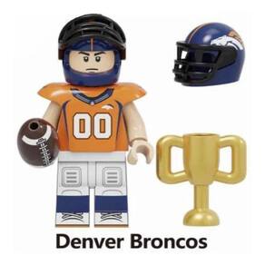 Boneco Blocos De Montar Futebol Americano Denver Broncos