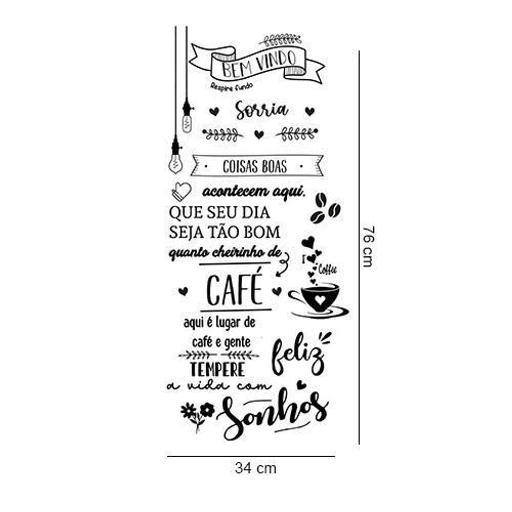 Adesivo De Parede Frase Bem Vindo Com Café