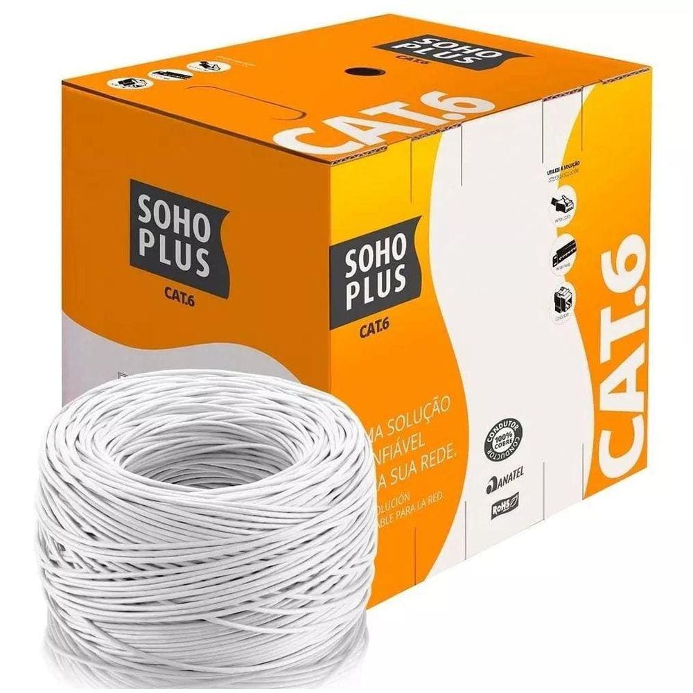 Cabo De Rede Cat6 Soho Plus Furukawa Branco C/305Mts