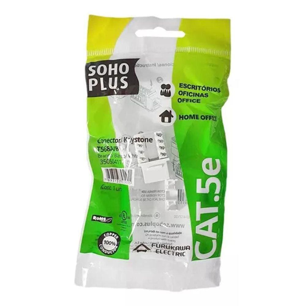 Keystone Rj45 Cat5E Branco Soho Plus Furukawa Caixa 50Pçs