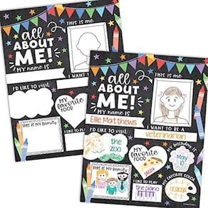 Conjunto de pôsteres Hadley Designs All About Me Elementary School