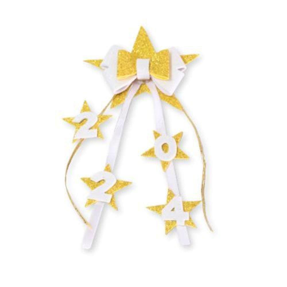 Presilha Estrela Dourada com Glitter para Réveillon