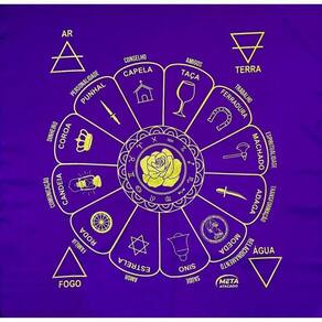Toalha Cigana Silk Tecido Jogo Cartas Tarot 70X70Cm