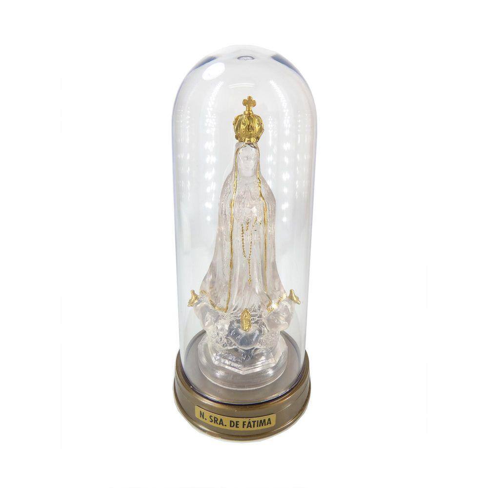 Luminária Imagem Nossa Senhora De Fátima Redoma E Luzes Led