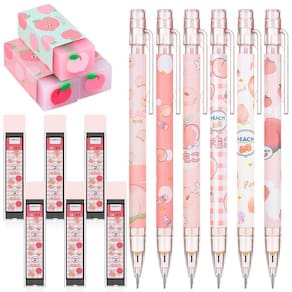 Conjunto de lápis mecânicos Sabary Kawaii, 15 unidades com recargas e eras