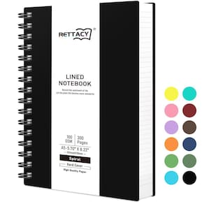 Caderno RETTACY College Ruled 300 páginas com papel de 14,5 x 21 cm