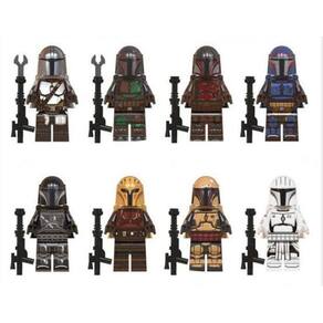 Super Kit 8 Soldados Bonecos Blocos De Montar Mandalorian