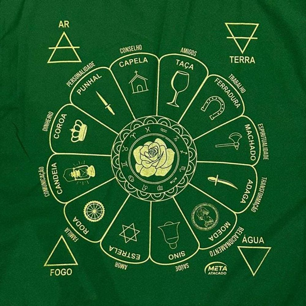 Toalha Cigana Silk Tecido Jogo Cartas Tarot 70X70Cm