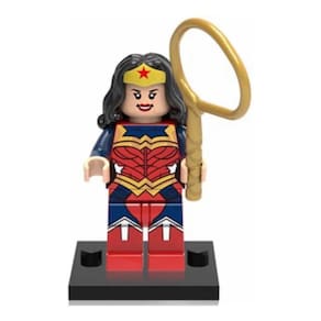 Boneco Blocos Montar Mulher Maravilha Liga Da Justiça Antiga