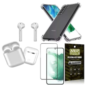 Capa Samsung S22 Plus + Fone Ouvido Bluetooth + Película 3D