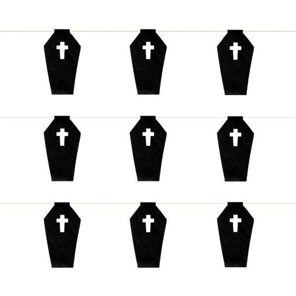 Kit Bandeirinha Halloween Caixão Preto 10 Pacotes 5 Metros