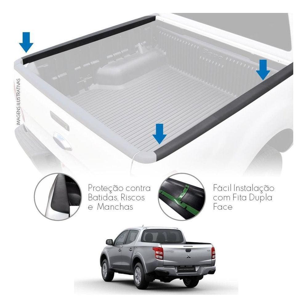 Protetor Borda Lateral Caçamba L200 Triton Sport 2017 Diante
