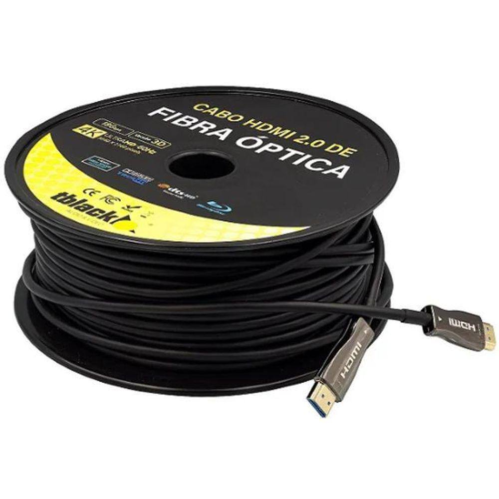 Cabo HDMI 2.0 4k Fibra Óptica - Imagem Impecável