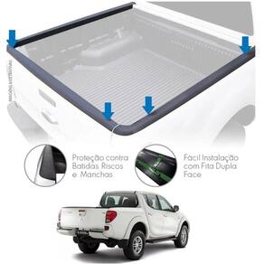 Protetor Borda Curva Lateral + Tampa L200 Triton Hpe Preto
