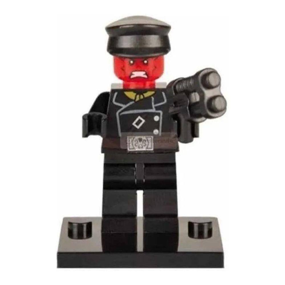 Boneco Blocos De Montar Caveira Vermelha Capitão América