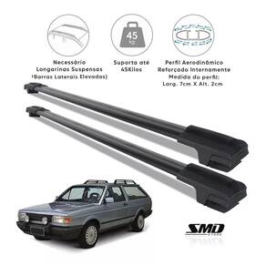Travessa Teto Larga Aluminio Preto Vw Antiga Parati Quadrada