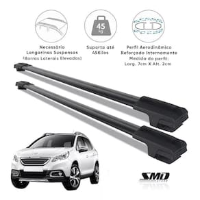 Travessa Teto Larga Preto Aluminio Peugeot À 2023 Preto