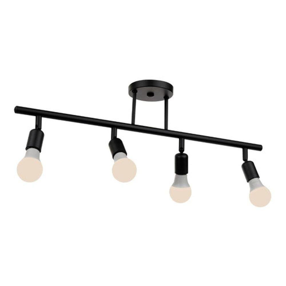 Spot Trilho 70 Cm Para 4 Lâmpadas E27 Pra Cozinha Preto
