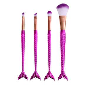 Pincéis De Sereia Kit Com 4 Unidades - Rosa
