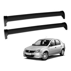 Rack Bagageiro Teto Renault Logan 2007 Á 2012 Cor Preto
