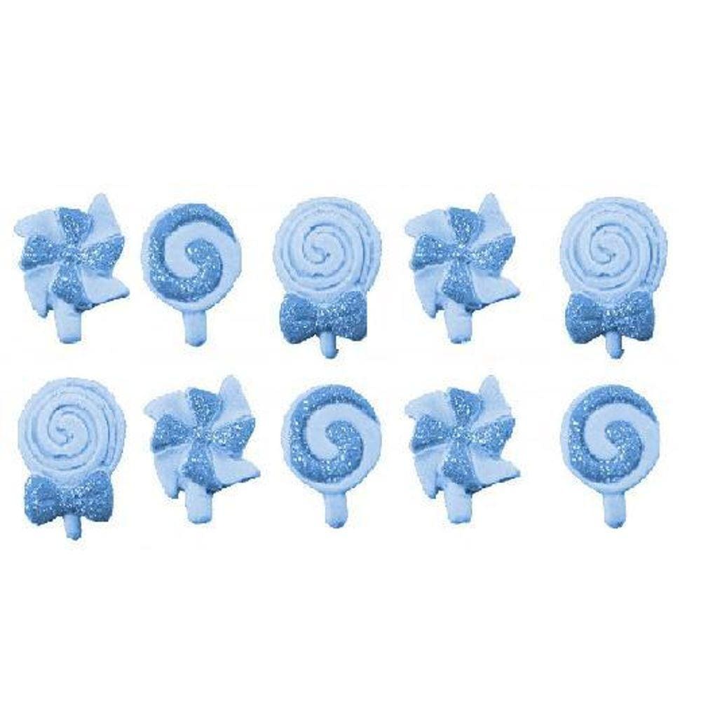 Confeito De Açúcar Pirulitos Baby Cor Azul 308 Jady