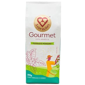 Café 3 Corações Torrado E Moído Cerrado Mineiro Gourmet 250G