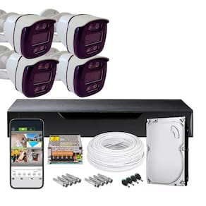 Kit Cftv Dvr 8 Canais 04 Cameras Collors 1080P 3.6Mm Hd500Gb