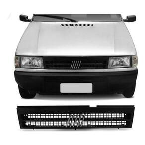 Grade Radiador Uno Elba Fiorino Preta + Emblema 1991 A 1999