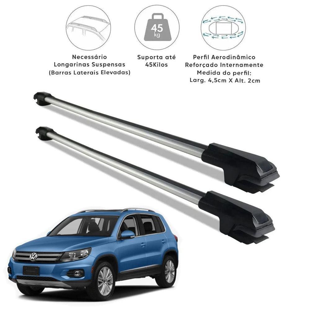 Rack Travessa Teto Prata Aluminio Vw Tiguan 2008 A 2017