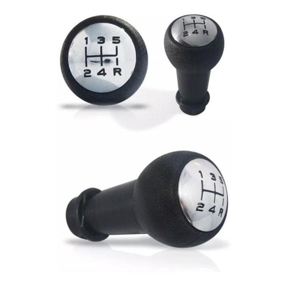 Manopla Bola Cambio + Coifa Cambio Peugeot 206/206 Sw Prata