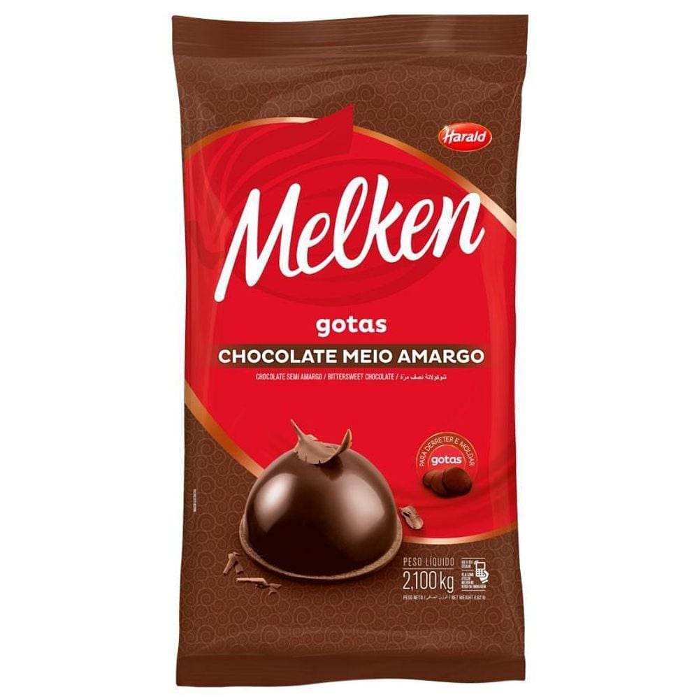 Chocolate Melken Gotas Meio Amargo 2.100Kg - Harald