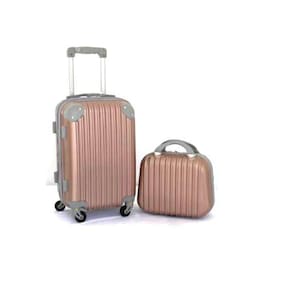 Mala De Viagem Media 23Kg + Frasqueira Com Abs Rodinhas 360