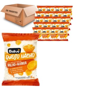 Kit 20 Snack Milho & Quinoa Belive Sabor Queijo Nacho 35G
