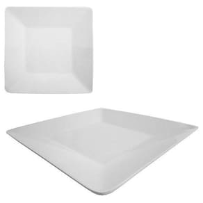 Prato Raso Quadrado Melamina Branco 20Cm - 110943