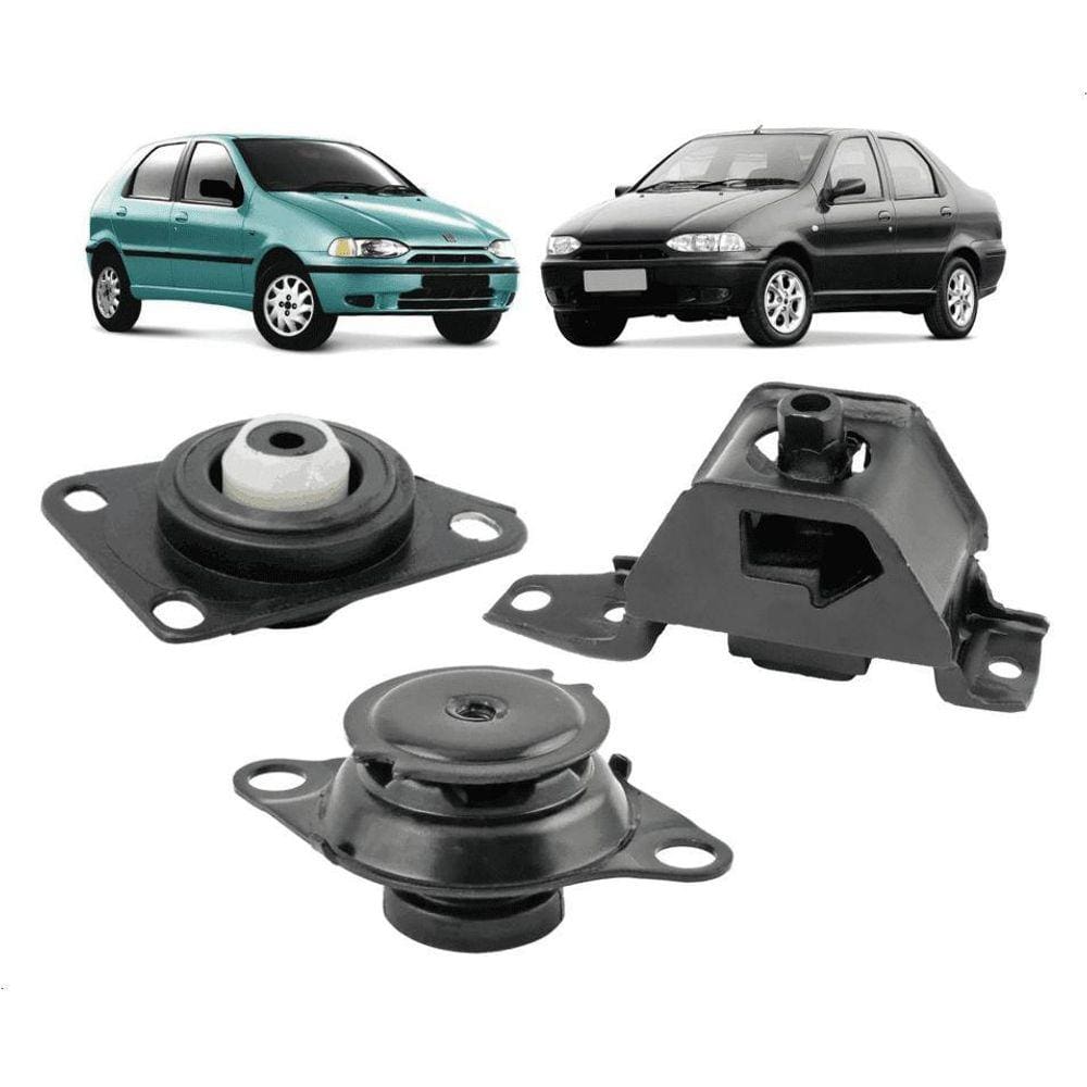 Coxim Calço Motor e Câmbio Kit 3 Peças Metal Kazan MO0020