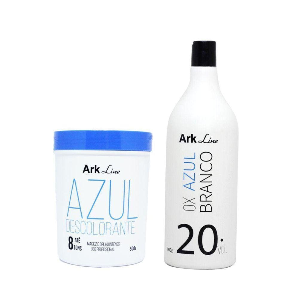 Kit Pó Descolorante Azul 500Gr. E Ox 20Vol. - Ark Line